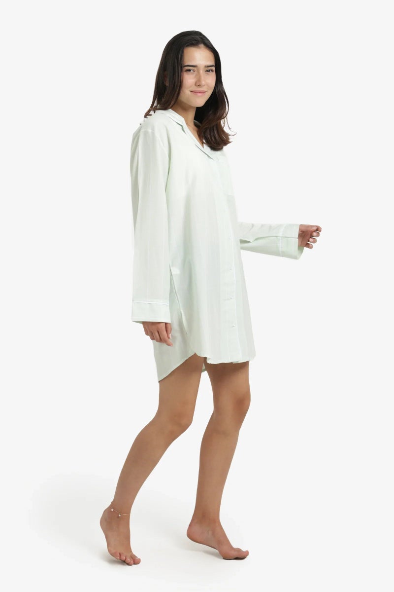 Carina Cozy Cotton Striped Nightgown - Image 5